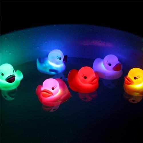Early Education Gift For Children Baby Bath Companions Toys Luminous Duck Floating Sensor Flashing LED Light Coax Newborn Shower