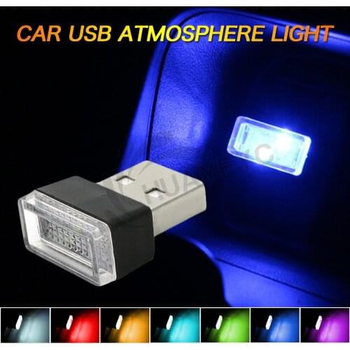 Portable Car Mini Colorful Gradient USB Atmosphere Lights LED Auto Lnterior Decorative Lamp Ambient Light Neon Emergency Light