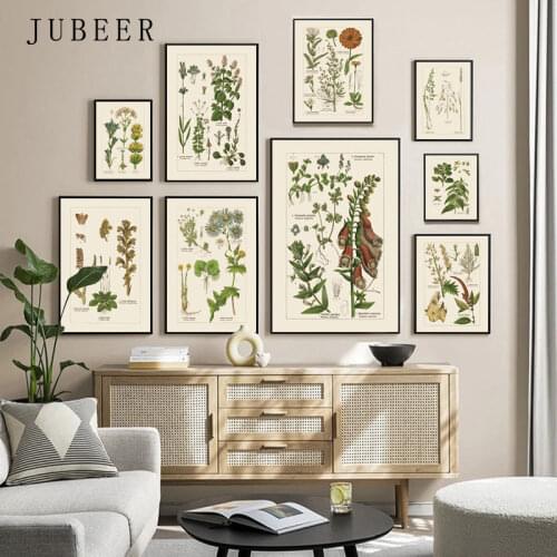Plant Posters and Prints Flower Grass Paintings on The Wall Poster Vintage Decoration Pictures for Living Room Wall Painting Art