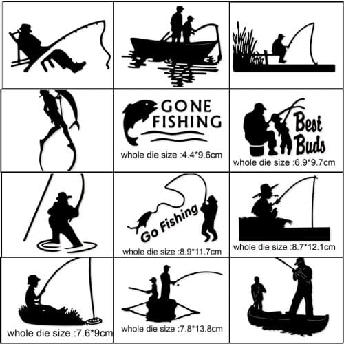 Fishing Metal Cutting Dies Scrapbooking Craft Dies Stencils DIY For Cards Making New Dies 2021