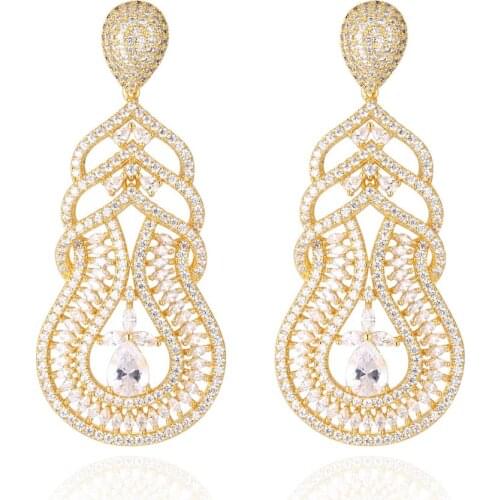 GrayBirds Drop Earring Botany Banana Leaves AAA CZ Cubic Zirconia Wedding Gifts New Fashion Jewelry MLE140