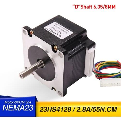 10pcs NEMA 23 Stepper motor 23HS4128 41mm 2.8A 0. 55N.m D= 6.35mm 315Oz-in for CNC Router Engraving milling machine 3D printer