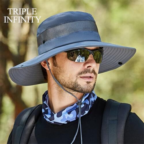 Sun Hat For Man Sunhat Summer Outdoor Quick-drying Sunscreen Fisherman Fishing Panama Hat Anti-UV Breathable Mens Bucket Hats