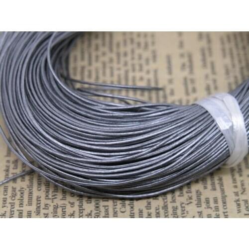 100 Yards1.0mm Metallic Grey Round Real Genuine Leather Cord for Jewelry Making Crafting Beading Necklace Bracelet Making