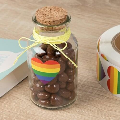 Cute DIY Stickers Cute Round Decorative Stickers Diary Scrapbook Labels Stationery Color Striped Heart Stickers