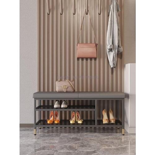 Nordic shoe-changing stool for household use Light luxury at the door can be seated shoe rack Simple and modern soft seat cushio
