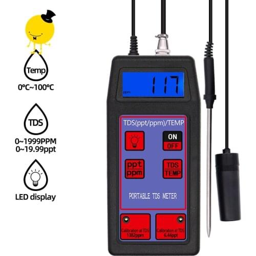 TDS/TEMP Meter TDS-8426 2 in 1 Waterproof Water Quality Tester TDS Temperature Meter For Drinking Water Laboratory 30% OFF