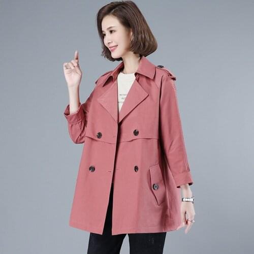 Korean Fashion Windbreakers Womens Large size Loose Trench Coats Female Spring Autumn Casual Outwear Women Simple Coats Tops 5XL