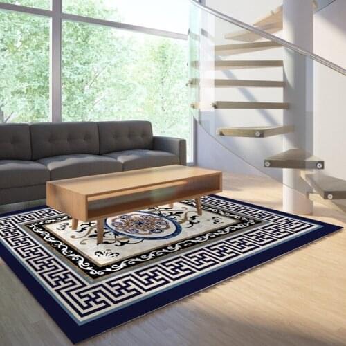 Reese Velvet Lint Free Decor Area Rugs Carpets Living Room Bedroom Traditional Classic Cool Colors Pattern Anti Slip Washable