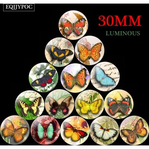 Vintage Butterfly Art Refrigerator Stickers Luminous Fridge Magnet Decor Glow In The Dark Magnetic Message Board Home Decor