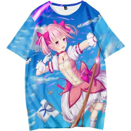 Japanese Hot Anime Puella Magi Madoka Magica Cosplay Shirt Kaname Madoka 3D Print Fashion Casual T-shirt