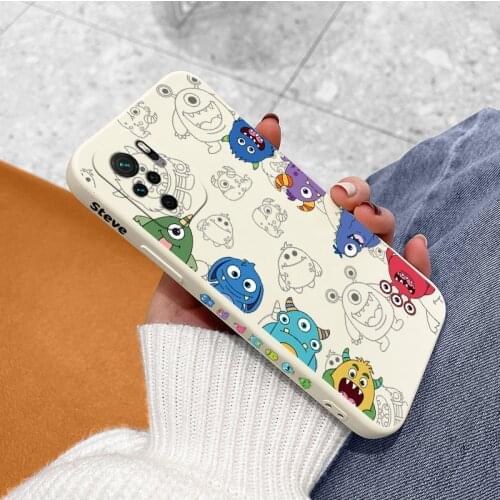 Funny Square Liquid Silicone Case For XiaomiRedmi Note 10 10S 9T 9 8 7 MAX Redmi 9 9A 9T K40 K30 K20 Pro Soft Phone Cover Case