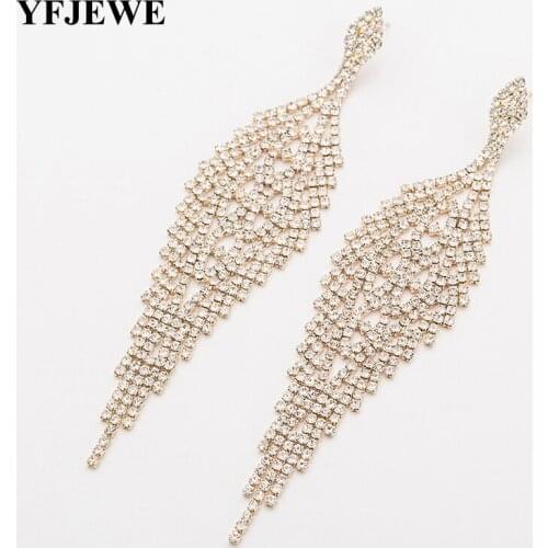 YFJEWE Aretes De Mujer Modernos 2018 Gold Earings Fashion Jewelry Pendientes Mujer Moda Vintage Crystal Long Earrings E317