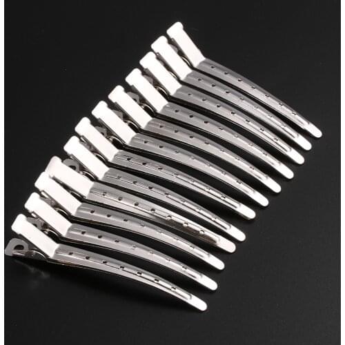 12PCS Salon Professional Styling Hair Clip Duck Mouth Wavy curls Fixed Stainless Steel Sectioning Clamp Hairdressing Tools