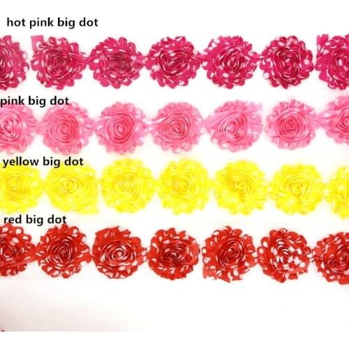 15 yards/ lot , 2.5" shabby rose chiffon flower for headband hair accessories