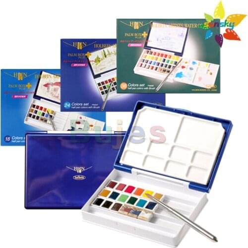 18 24 36 PN698 original Holbein professtional artist solid watercolor cake watercolor pigment paint scholar art pigment blue box