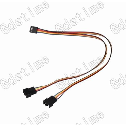 Gdstime 20 pcs lot 2510-4p Female to dual 2510-4p male cable wire 30cm for CPU PC Case Fan Y-Splitter Adapter Cable