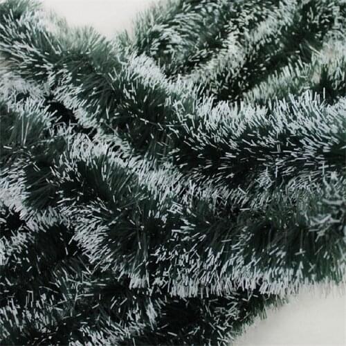 200cm Christmas Decoration Bar Tops Ribbon Garland Christmas Tree Ornaments White Dark Green Cane Tinsel Party Supplies