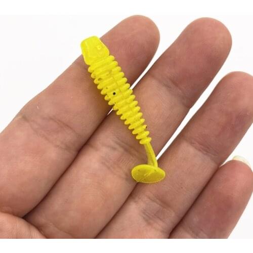 30Pcs*36mm Fishing Bait Soft Bass Lure T Tail Jig Wobbler Soft Worm Carp Fishing Iscas Bait Swimbait bass pike perch tackle