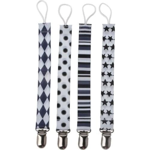 4 Pack Baby Pacifier Chain Baby Clip Holder Nursing Teether Dummy Soother Nipple Leash Strap