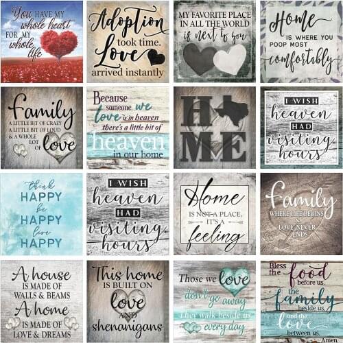 5D DIY Diamond Painting "Family Love Letter" Full Round Drill Diamond Embroidery Pattern Cross Stitch Mosaic Home DecorationGift