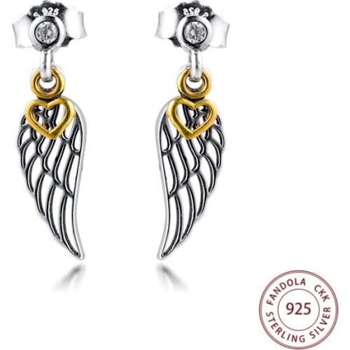 Authentic 925 Sterling Silver Earring Love & Guidance Wedding Earrings for Women Fashion Jewelry brincos mujer