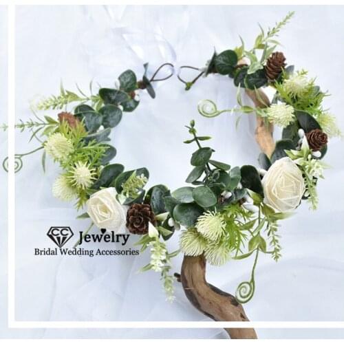 CC Hairband Flower Wedding Jewelry Headband Engagement Hair Accessories for Women Bridesmdais 100% Handmade Party Hairwear DD01