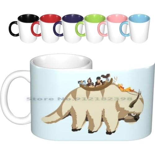 Team On Appa ( Including Suki ) Ceramic Mugs Coffee Cups Milk Tea Mug The Last Airbender The Last Airbender Aang Katara Zuko
