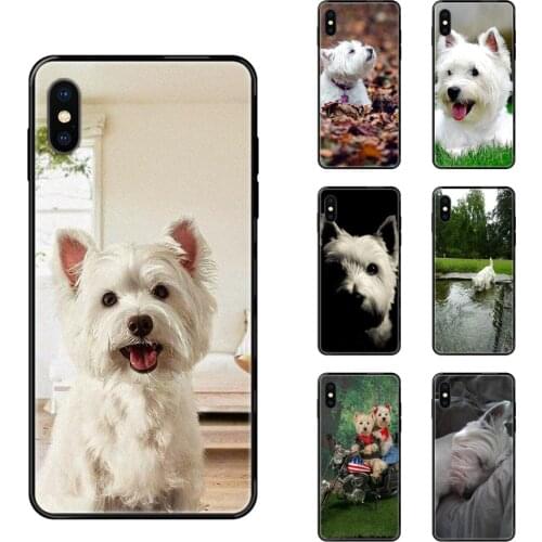 Black Soft TPU Case Coque Cover Westie Dog For Galaxy A5 A6 A7 A8 A10 A10S A20 A20S A20E A21S A30S A40 A50 A70 A71 A70E 2017