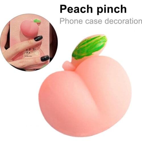 Decompression Peach Soft Stress And Anxiety Relief Toys Pink Phone Case Diy Decor Decompression Finger Pinch Peach for Girl
