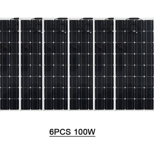 6pcs 100w PTE film 600W solar panel, 32pcs cell, 3.3W Monocrystal Solar Cell 22% Charging Efficiency China Photovoleneration
