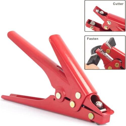 HS-519 Nylon Cable Tie Pliers Chisel Tool Steel Clamp Gun Tool Wire Strapping Scissors Pumps Pipes Tightening Cutting Tool