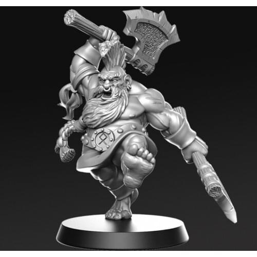 38mm 56mm Resin Model Dwarf Dwarves Warrior Figure Unpainted No Color
