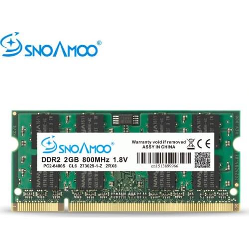 SNOAMOO Laptop RAMs DDR2 2x2GB 667MHz PC2-5300S CL5 800MHz PC2-6400S CL6 S0 DIMM 1G Notebook Memory Lifetime Warranty