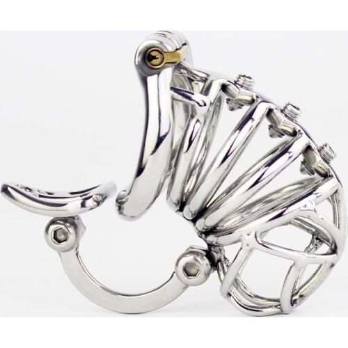 Stainless Steel Male Chastity Belt Stealth Lock Cock Cage With Adjustable Scrotum Massage Stimulate Device Sex Toys For Men