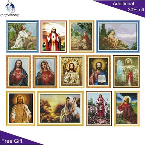 Cross stitch kits Jesus Praying Religious Figure Counted Stamped Home Decor Christianity cross stitch set Cross-stitch