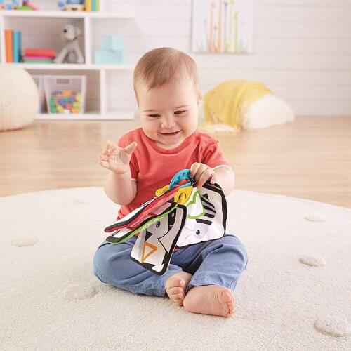 Fisher-Price 1-to-5 Learning Cards Educational Baby Cloth Book Toy Soft Bright Colors and Numbers High-contrast Images of Animal
