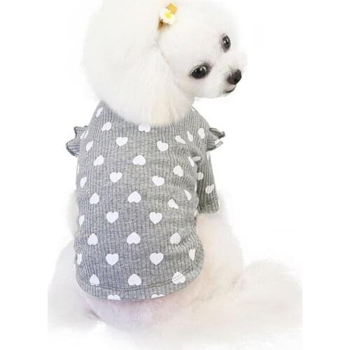 Pet Clothes Dog Clothes Pet Clothes Autumn and Winter New Pets Love Bottoming Shirt Dog pets