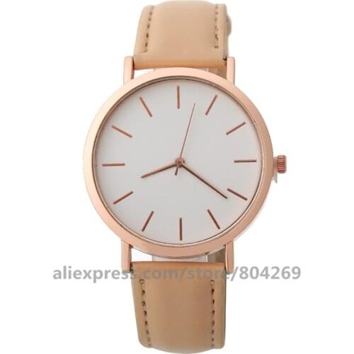 Wholesale Fashion Lady Leather Watch Hot Sale Women Dress Quartz Wristwatches New Rose Case Women Students Watches