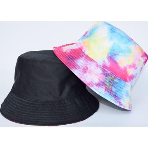 Spring Summer Tie Dye Bucket Hat Men Women Two Side Fashion Hip Hop Fisherman Hat Bob Street Outdoor Travel Boys Girl Hat Panama