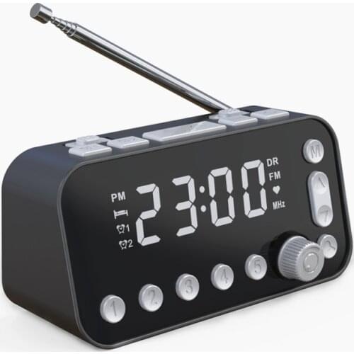 Bedside DAB/FM Alarm Clock Radio, Large Screen Dual Alarm Clocks, Dual USB Mobile Phone Charging Ports, Automatic Sleep Setting
