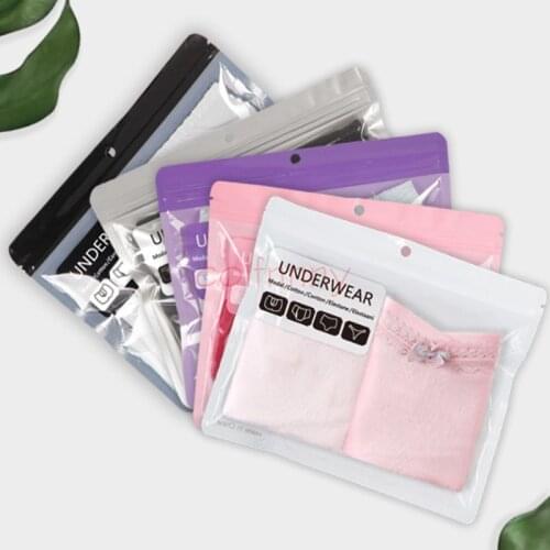 100pcs 18x15cm and 18x24.5cm Empty Underwear bag Unisex ziplocking bag for leggings underpants panties plastic bags