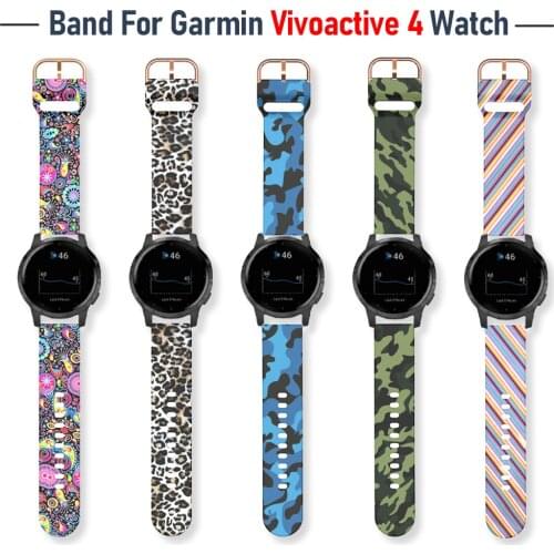 20/22mm Soft Silicone Strap for Garmin Watch Vivoactive 4 Watchband for Garmin Watch Adjust Wrist Band Bracelet Accessories