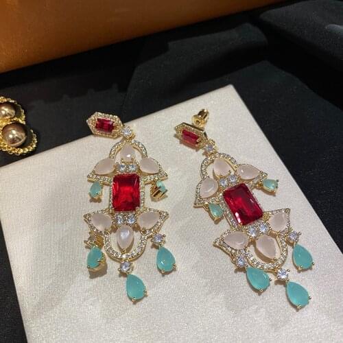Luxury Famous Brand Fashion Drop Earrings Vintage Jewelry for Woman Party Gift