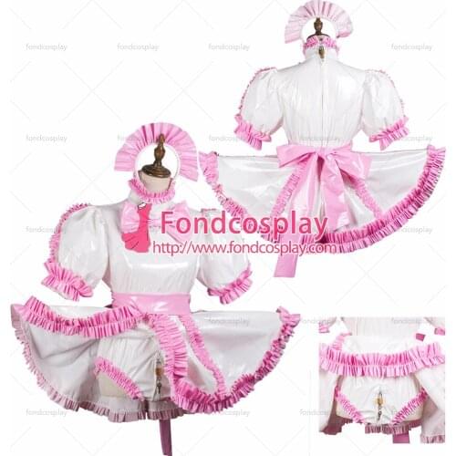Sissy maid pvc dress lockable Uniform cosplay costume Tailor-made[G3711]
