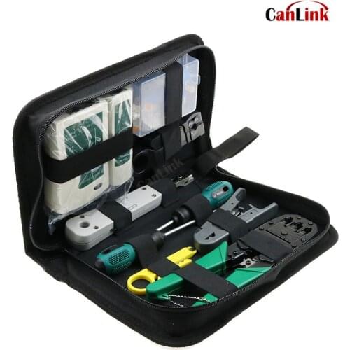 11-in-1 FTTH Cable Tester Network Repair Tool LAN Cable Tester Wire Cutter Screwdriver Pliers Crimping Maintenance kit