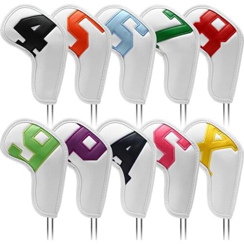 High-end Golf Iron Head Covers Iron Headovers Wedges Covers 4-9 ASPX 10pcs, 6 Colors Golf Club Head Cover Supplies