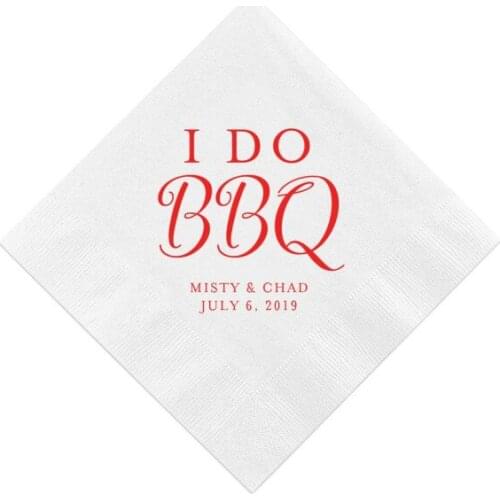 I Do BBQ Personalized Couples Bridal Shower Napkins - Bridal Shower - Rehearsal Dinner - Custom Engagement Party Napkins