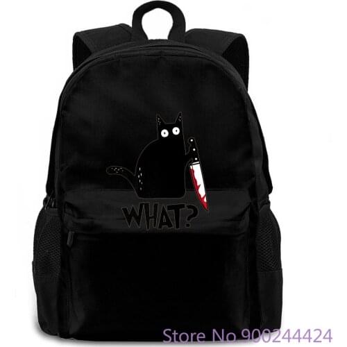 Katze Was T Hemd Murderous Katze Mit Messer Lustige Halloween Geschenk Baumwolle und frauen women men backpack laptop