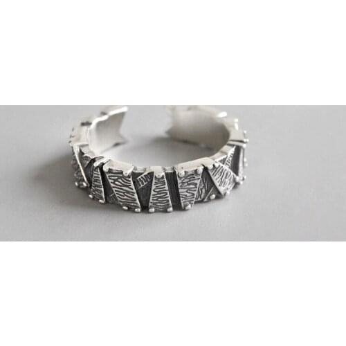 WYJZY Personalized vintage railing sterling silver opening ring for women exquisite casual accessories lover anniversary gift